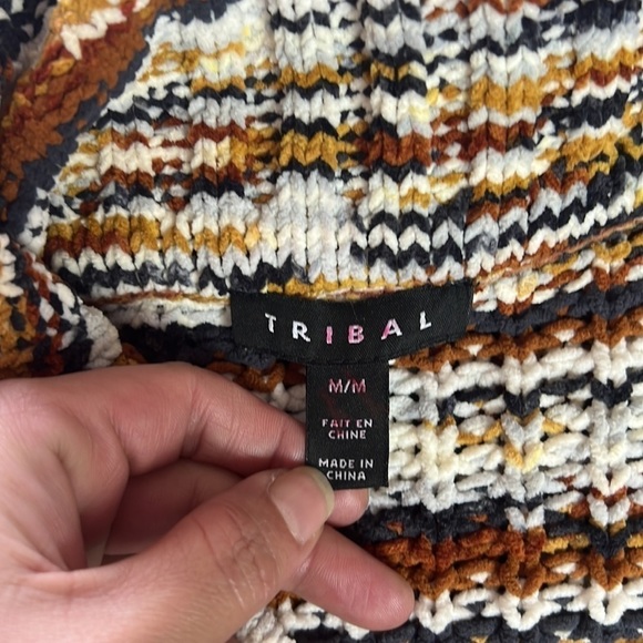 Tribal Tawny Chenille Cowl Neck Knit Sweater Size M - Picture 11 of 15